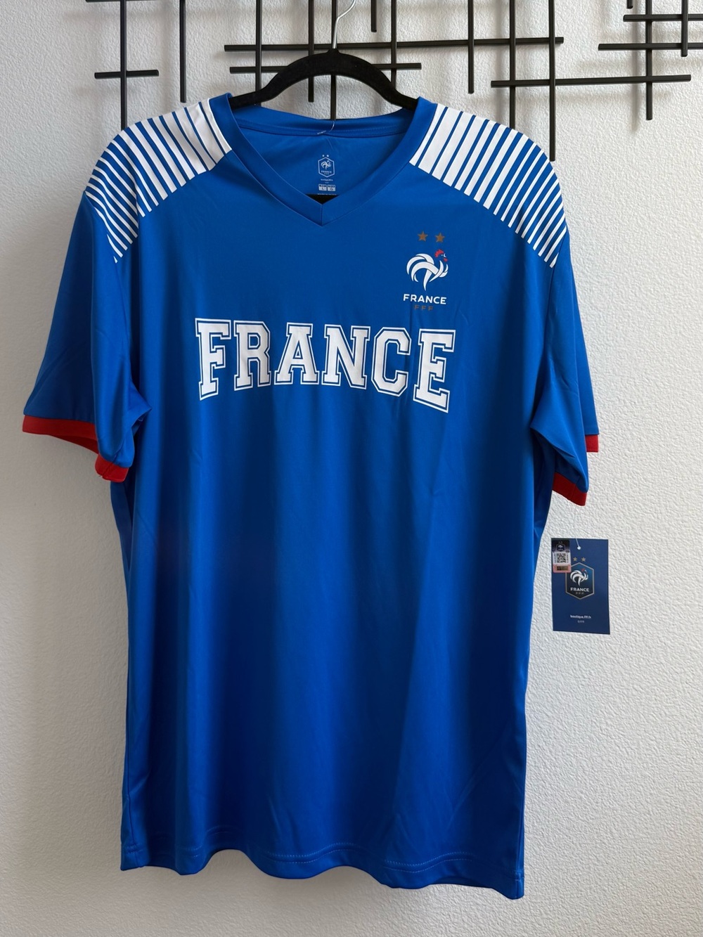 France FFF #10 Soccer Jersey Men’s Size Large Blue New FIFA World Cup Fan Shirt